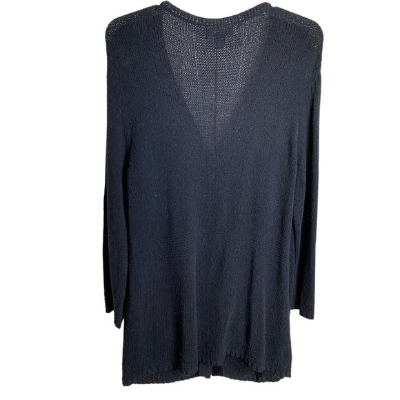 Paraphrase Woman Silk/Nylon 2X Sheer Knit Cardigan Single Button Office Goth - Picture 2 of 8